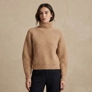 In the Mood For Love ITMFL Ribbed Turtle Neck Sweater Wool Cashmere Sz S